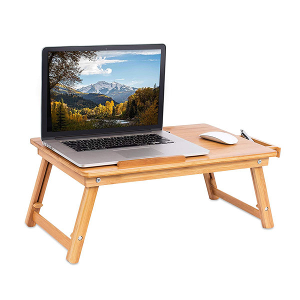 Sofia + Sam Laptop Lap Tray With Adjustable Legs Bamboo Foldable